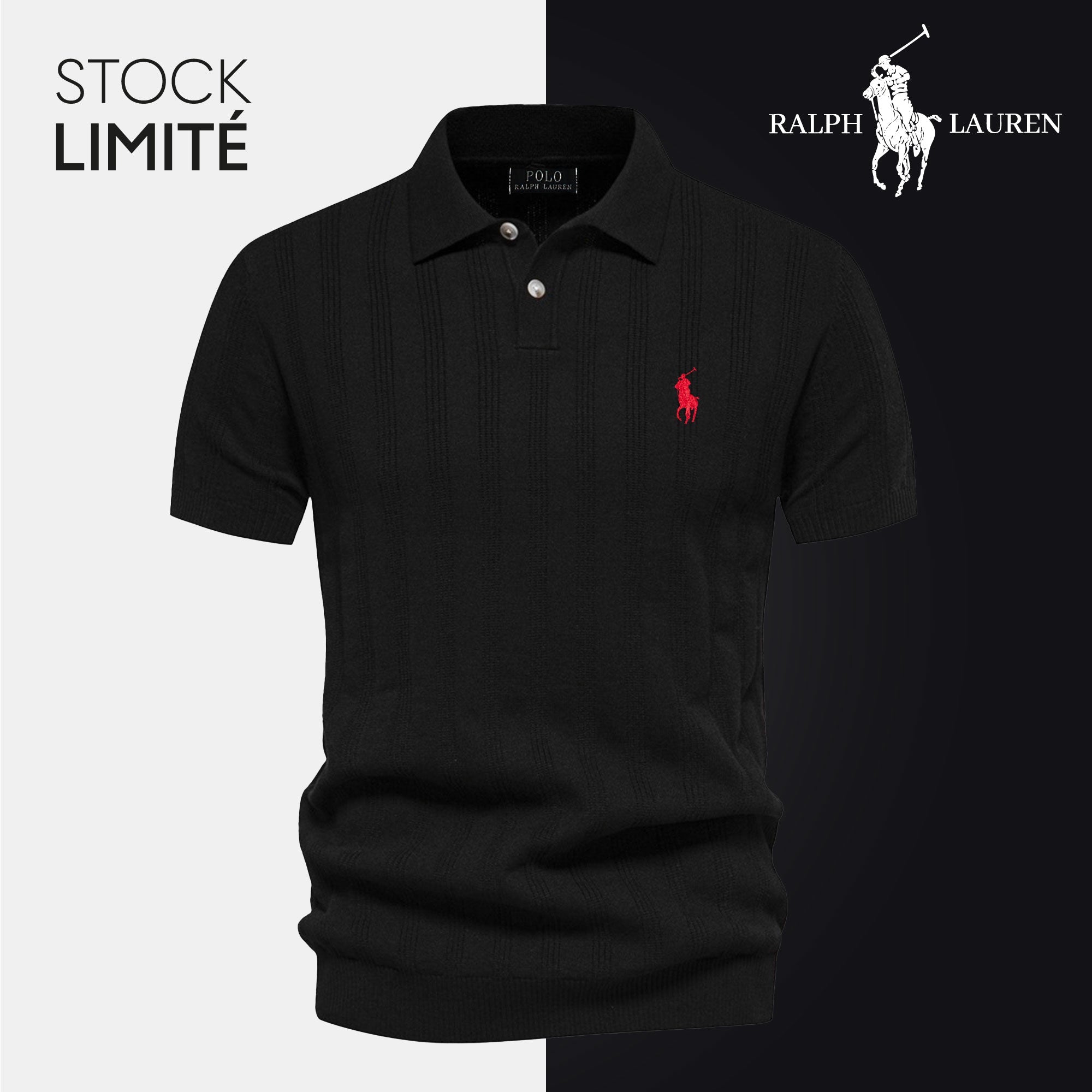 RL Men's Textured Knit Polo Shirt
